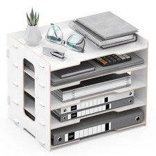 Banette de Rangement Bureau en Bois – Organisateur pour Papiers/Dossiers/Docu...