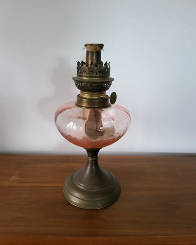 Ancien pied lampe petrole - ancien, de