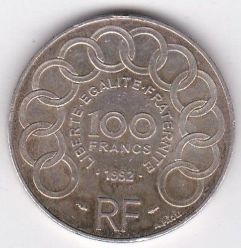 100 francs 1992 jean monnet - 1992,