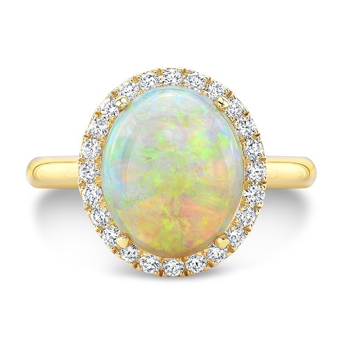 14k jaune opale diamant - 14k,