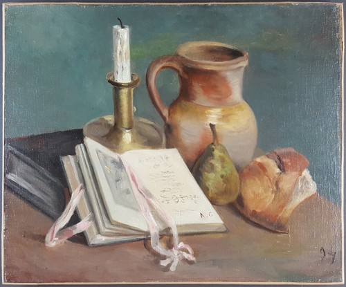 Ancien tableau nature morte - ancien,