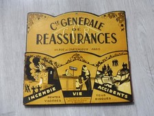CARTON PORTE DOCUMENT MURAL Cie GENERALE DE REASSURANCES (pas plaque émaillée)