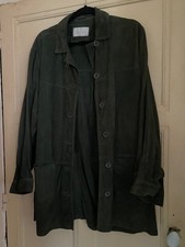 Veste sur-chemise Elegance Paris en cuir couleur vert bouteille