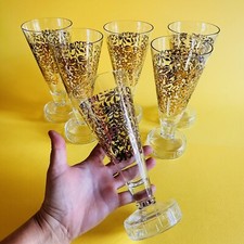 6 Grands Verres Matteo THUN Pour CAMPARI Rara Décoration Or + Grecale