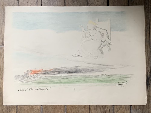 Affiche lithographie ww1 henri - ww1,