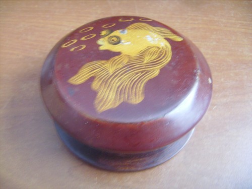Boîte ronde ancienne bois - boîte,
