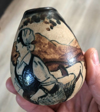 Joli Petit vase Céramique Basque CIBOURE signé BERNE