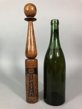 Intéressante QUILLE MILITAIRE bois GUERRE D’ALGÉRIE 1961? Nice-Oran 35 cm