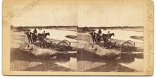 Stereo card White Mountains American landscape people wagon and horses 1870c