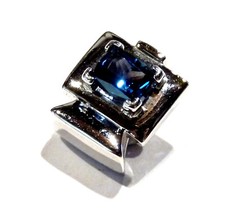 Bijou Pierre Lang pendentif cristal bleu alliage argenté pendant