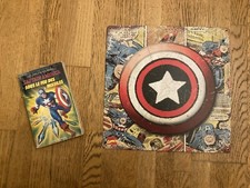 RARE LOT CAPTAIN AMERICA SOUS LE FEU MISSILES EO+ PLAQUE VINTAGE BOUCLIER MARVEL
