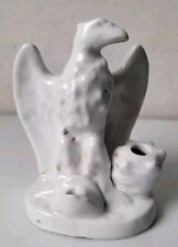 aigle Napoleon ENCRIER PORTE PLUME PORCELAINE BLANCHE DE PARIS 19e doré blanc