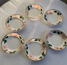 6 Assiettes Creuses Forme Écuelle Villeroy Et Boch Modèle Wild Rose Peint Main