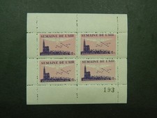 Bloc 4 vignettes Semaine de l'Air Strasbourg 1945