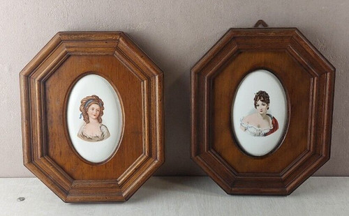 Paire tableaux portraits - de, tableaux,