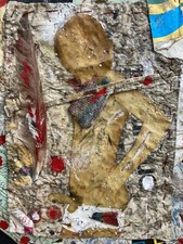 tres beau Collage photo papier carton erotique homme monogramme a l arriere 1960