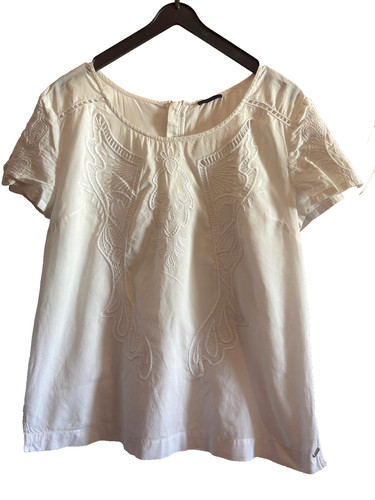 Ikks blouse blanche brodée - blanche,