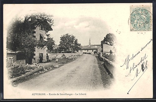 Cpa sauxillanges entrée - sauxillanges,, de