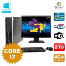 Lot PC HP Compaq 6200 Pro SFF Core i3 3.1GHz 4Go 2To DVD WIFI W7 + Ecran 17