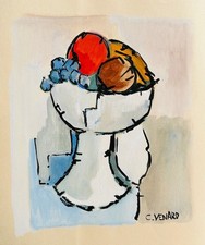 Claude VENARD - "Le compotier" - Gouache originale signée  - 1962