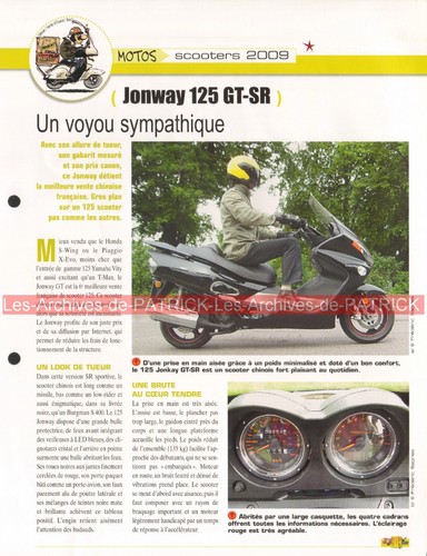 Jonway 125 2009 scooter - jonway, gt-sr