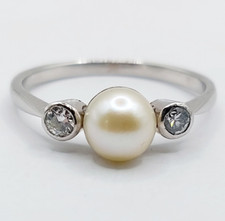 Bague art deco or blanc 18k