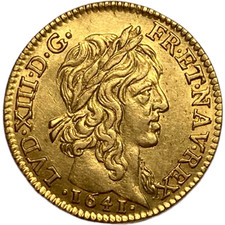 Louis XIII (1610-1643) Demi- louis d'or 1641 Paris