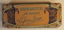ancienne boîte en métal - publicité - bergamotes de Nancy