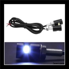 2 x Eclairage de Plaque Moto Quad Scooter Café Racer Auto Alu Anodisé Noir NEUF