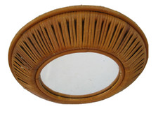 Miroir soleil rotin vintage
