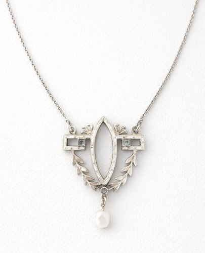 Collier art nouveau argent - collier,