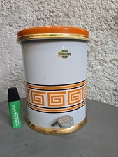 POUBELLE METAL VINTAGE ORANGE ROSSIGNOL de cuisine petite taille 