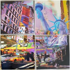  Fabien Novarino /blue Liberty /Numéroté 1/12 / 4 tableaux  80 cm x 80 cm