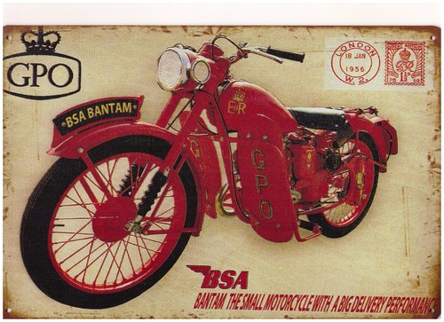 Plaque publicitaire moto bsa - plaque,