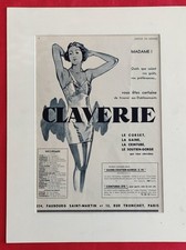 Publicité de Presse: Lingerie Féminine CLAVERIE & Frigo KELVINATOR 1934