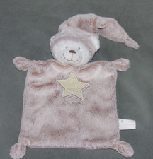 DOUDOU NICOTOY OURS PLAT MARRON ETOILE BONNET