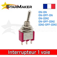 Interrupteur à levier MTS 6mm - 1 circuit 3 pins inverseur - 2 ou 3 positions