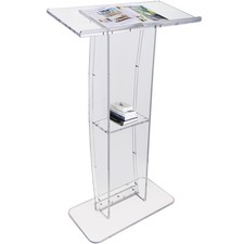 VEVOR Pupitre de Conférence Podium Acrylique 120 cm avec Étagère École Salon