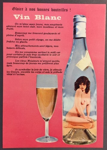 Carte postale femme vin - carte, :
