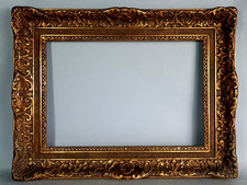 Cadre ancien à clés 55,5x45,5 cm, feuillure 41x28 à 42x29 cm bois stuc doré C672