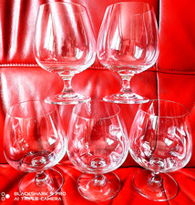 5 GRANDS VERRES à DEGUSTATION COGNAC VIN en CRISTAL 15 CM