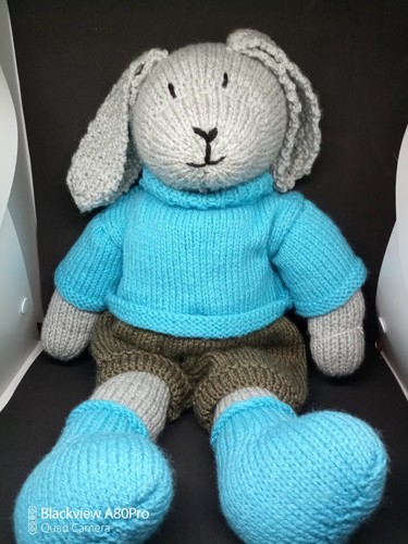 Lapin tricoté main - lapin,