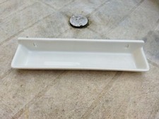 ANCIEN PRESENTOIR SALLE BAIN PORTE SAVON FAÏENCE BLANCHE RECTANGULAIRE ALLONGÉE