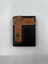 Bloc d'imprimantes LETTERPRESS original lettre hébraïque "ד" métal sur bois, ...