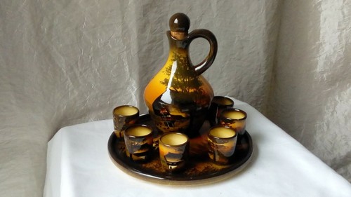 Service liqueur faience - liqueur, en