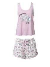 Pyjama débardeur + short motif éléphant Pi Couture femme - Taille M Neuf