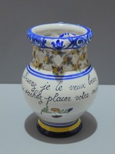 -JOLI PETIT PICHET TROMPEUR CERAMIQUE EMILE TESSIER MALICORNE COLLECTION    D