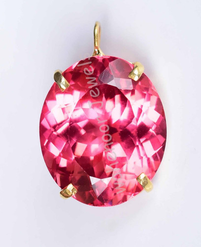 Pendentif oval saphir rose - pendentif,
