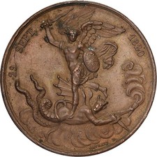 France, Médaille, Naissance de Henri Duc de Bordeaux, 1820, Bronze, TTB