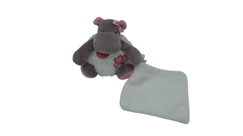 Peluche hippopotame mouchoir